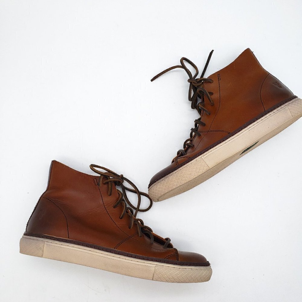 Frye Gates High-Top Sneakers Shoes Trainers Leather Mens Size 7.5